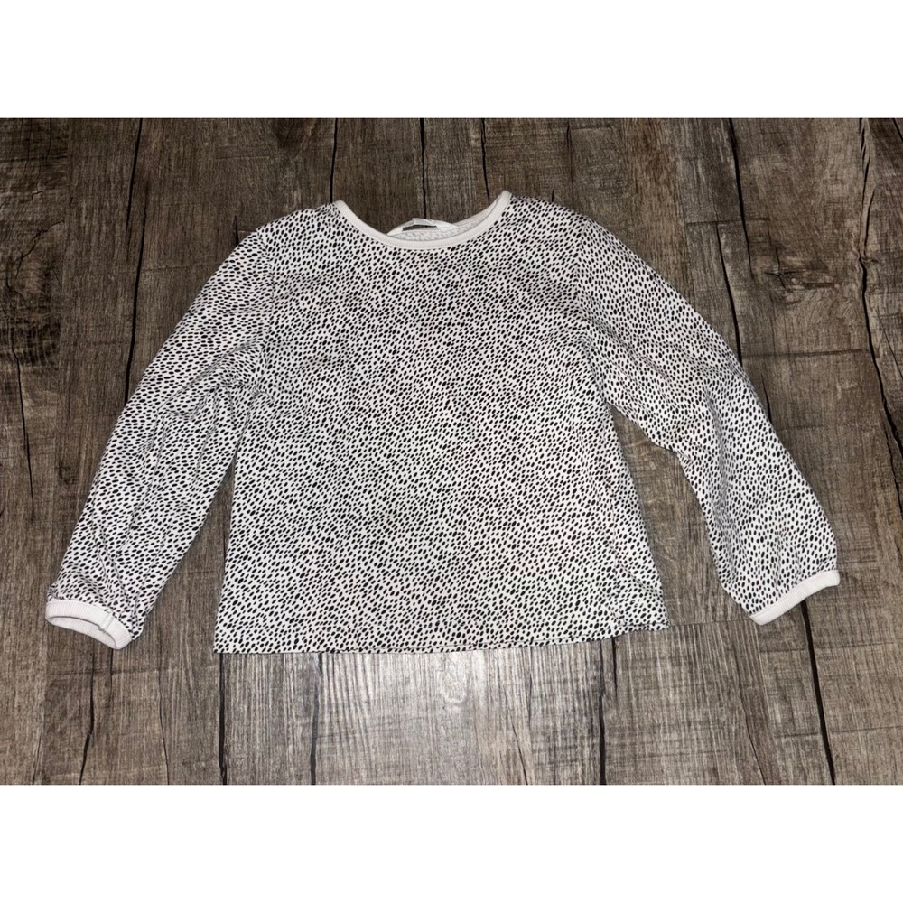 Kids H M‎ Long Sleeve Top Dalmation Print White Black Size 5T 6